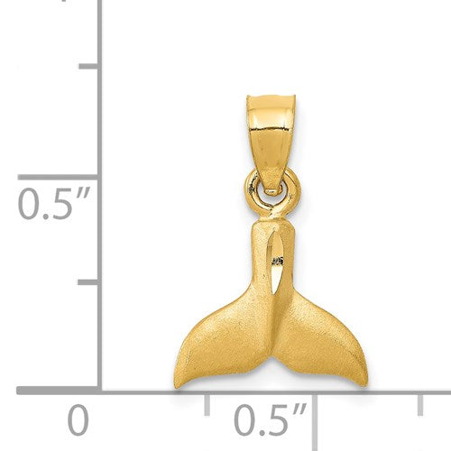 14K WHALE TAIL PENDANT