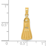 Pendentif flipper de plongée 14k