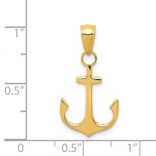 SEVEN SEAS 14K YELLOW GOLD ANCHOR PENDANT