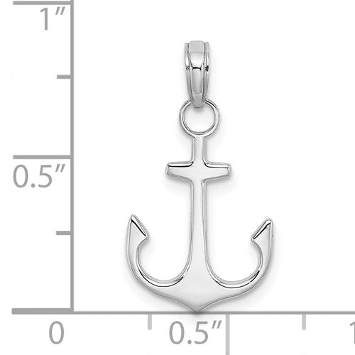 SEVEN SEAS 14K WHITE GOLD ANCHOR PENDANT