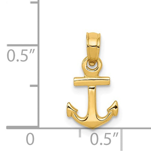 14K YELLOW GOLD MINI ANCHOR PENDANT