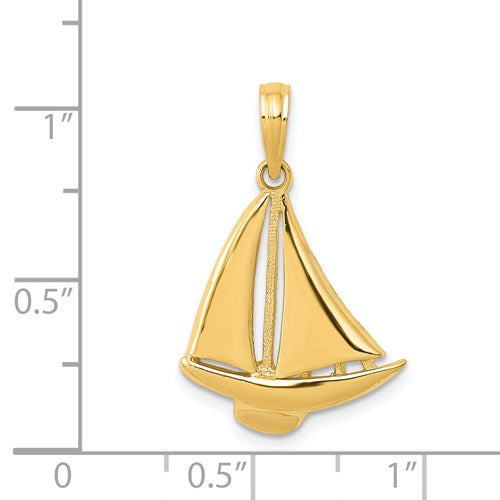 14K SAILBOAT PENDANT