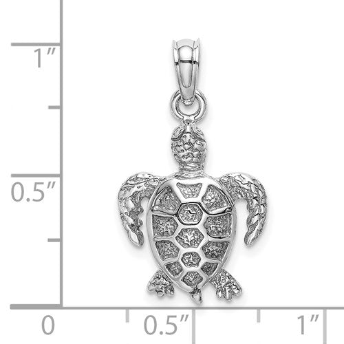 CHARMING 14K WHITE GOLD SEA TURTLE