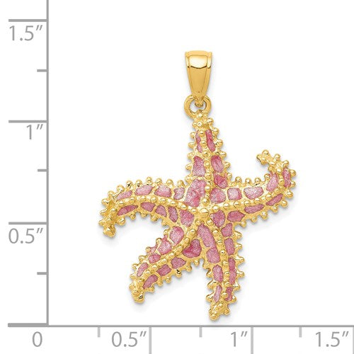 PRETTY IN PINK 14K STARFISH PENDANT