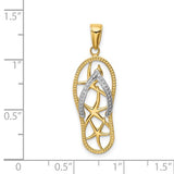 14K TWO-TONE STARFISH FLIP-FLOP PENDANT