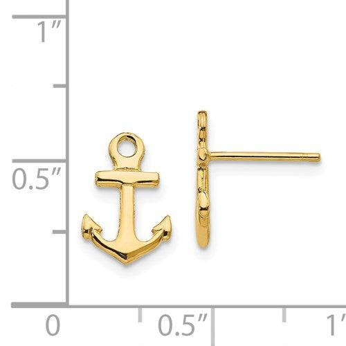 14K ANCHOR POST EARRINGS