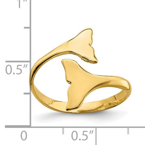 14K DOUBLE WHALE TAIL RING