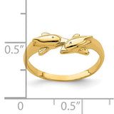 14K KISSING DOLPHIN RING