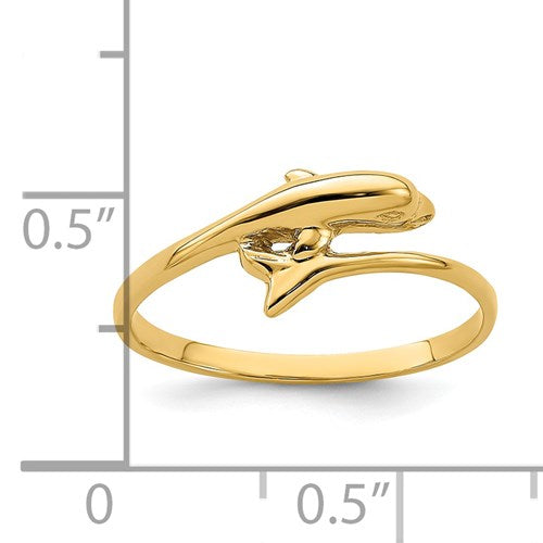 14K DELICATE DOLPHIN RING