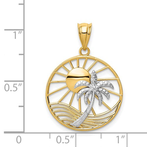 SUN & PALM TREE PENDANT