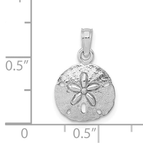 14K WHITE GOLD WHITE SAND DOLLAR PENDANT / HP (6 OF 6)