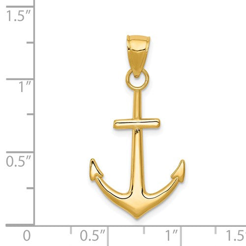 14K YELLOW GOLD AHOY PENDANT