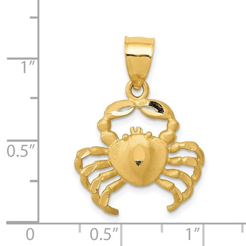 14K VELVETY CRAB PENDANT