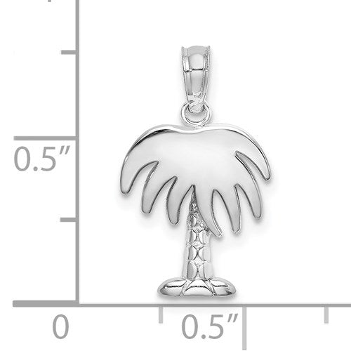 14K WHITE GOLD CHARLESTON PALM TREE CHARM
