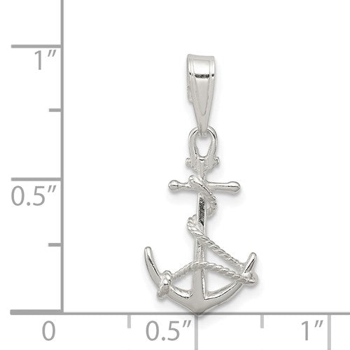 STERLING SILVER SEAS THE DAY ANCHOR PENDANT / SKU# QC6909
