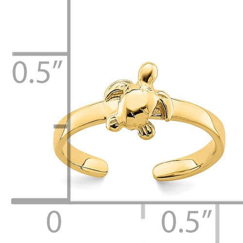 14K ADJUSTABLE SEA TURTLE TOE RING