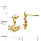 14k 3-D ANCHOR WITH ROPE POST EARRINGS