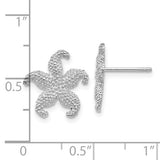 14K WHITE GOLD PUFFED STARFISH POST EARRINGS