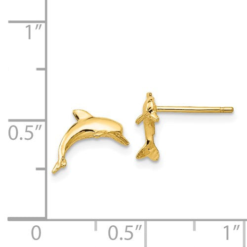 14K DOLPHIN POST EARRINGS