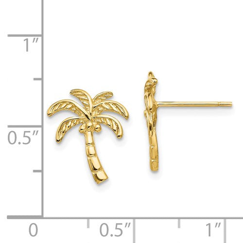 14K PALM TREE POST EARRINGS
