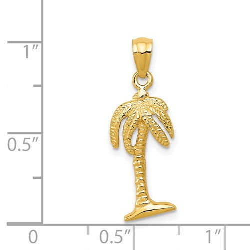 14K PALM TREE PENDANT