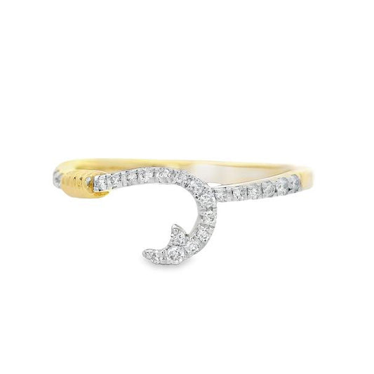14K 8.3MM ANCHOR RING WITH 23 DIAMONDS 0.14CT