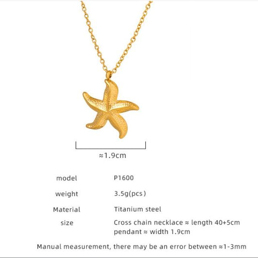 High End Vintage Starfish Gold Plated Pendant