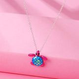 Exquisite Pink Little Turtle Alloy Pendant