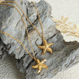 High End Vintage Starfish Gold Plated Pendant