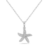 14k 15mm starfish pendant with 65 diamonds 0.22ct on 18 inches cable chain