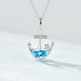 Blue Ocean Anchor Pendant