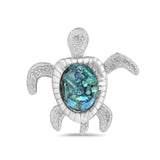 Pendentif tortue scintillant en argent sterling