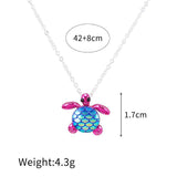 Exquisite Pink Little Turtle Alloy Pendant