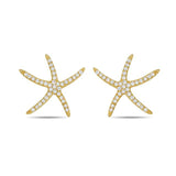 14k 12mm starfish earrings with 70 diamonds 0.13ct