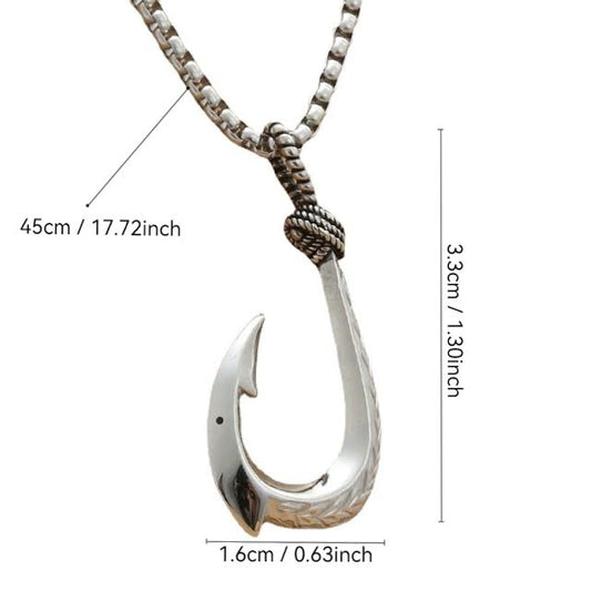 Fishing Hook Unisex Sterling Silver Pendant