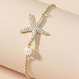 Starfish Adjustable Bracelet With Ocean Pearl