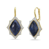 14K 21X16MM MARQUISE SHAPE BLUE LACE AGATE EARRINGS WITH 100 DIAMONDS 0.48CT