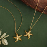 High End Vintage Starfish Gold Plated Pendant