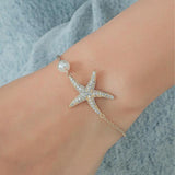 Starfish Adjustable Bracelet With Ocean Pearl