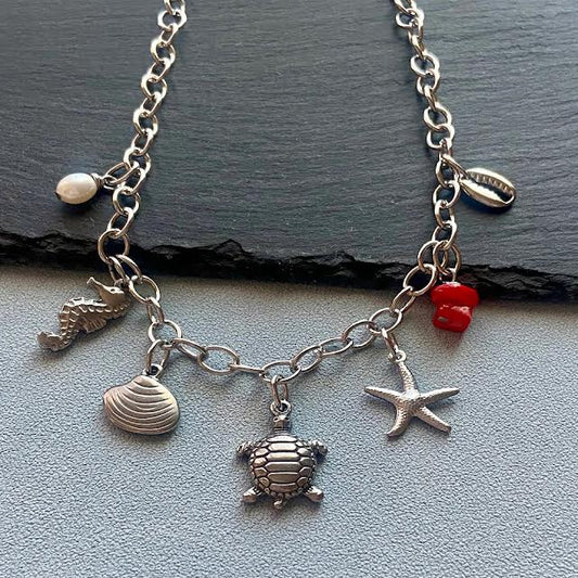 Multi Charm Necklace With Summer Charms