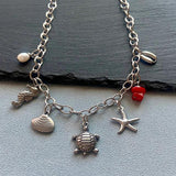 Multi Charm Necklace With Summer Charms