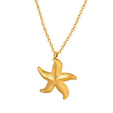 High End Vintage Starfish Gold Plated Pendant