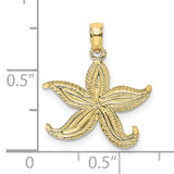 10K Flat Starfish Charm Pendant