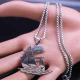 Sailboat Stainless Steel Ocean Necklace