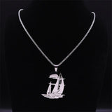 Sailboat Stainless Steel Ocean Necklace