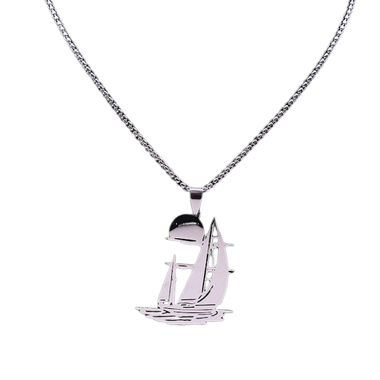 Sailboat Stainless Steel Ocean Necklace