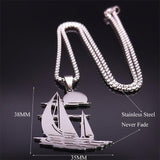 Sailboat Stainless Steel Ocean Necklace