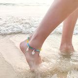Beach Style Multicolor Beads Shells Necklace, Anklet Set