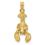 14k Moveable Lobster Pendant