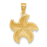 14K Diamond-Cut Starfish Pendant